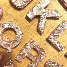 Load image into Gallery viewer, Resin Pink Sparkle Alphabet | Uppercase - Lavish &amp; Glamourous Designs
