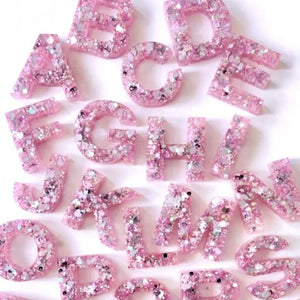 Resin Pink Sparkle Alphabet | Uppercase - Lavish & Glamourous Designs
