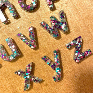 Resin Rainbow Sparkle Alphabet | Lowercase - Lavish & Glamourous Designs