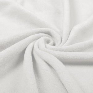 Custom White Polar Fleece Blanket | Green Trim - Lavish & Glamourous Designs