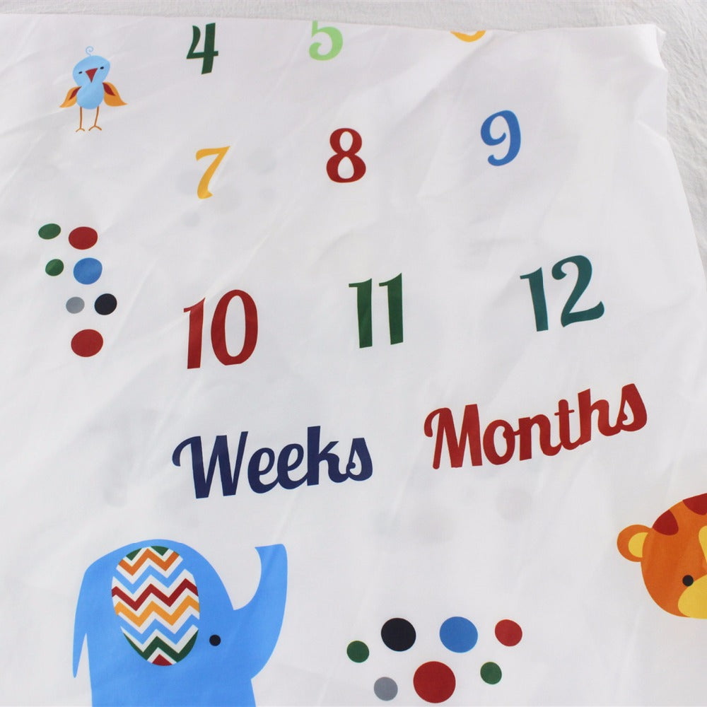 Jungle Babies Milestone Backdrop Blanket