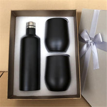 Load image into Gallery viewer, Stainless Steel Bottle &amp; Cup Set- Black
