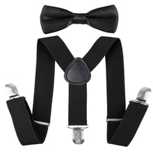 Load image into Gallery viewer, Bow Tie &amp; Suspenders Set | Black - Lavish &amp; Glamourous Designs
