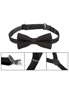 Bow Tie & Suspenders Set | Black - Lavish & Glamourous Designs