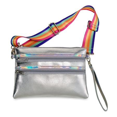 Silver Faux Leather 2-in-1 Pouch | Belt bag