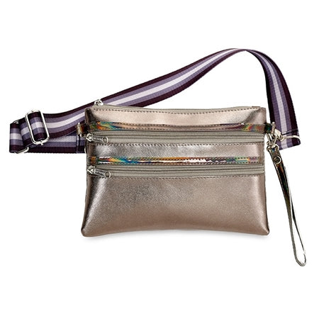 Gold Faux Leather 2-in-1 Pouch | Belt bag