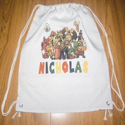 White Drawstring Backpack