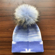 Load image into Gallery viewer, Tie Die Pom Pom Beanie Hats | Bluebell

