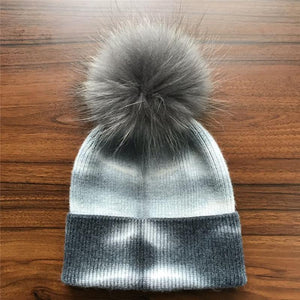 Tie Die Pom Pom Beanie Hats | Dahlia - Lavish & Glamourous Designs