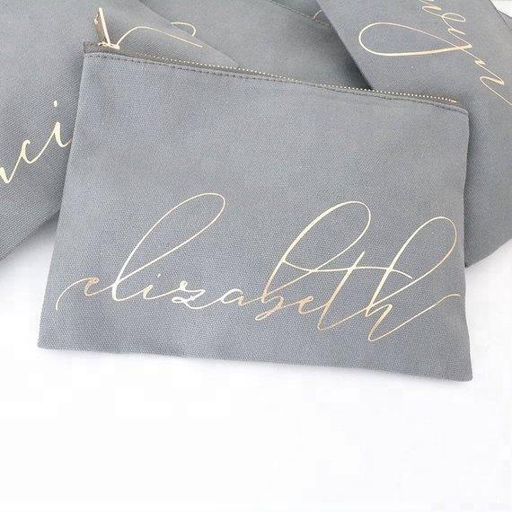 Make Up Bag | Grey - Lavish & Glamourous Designs