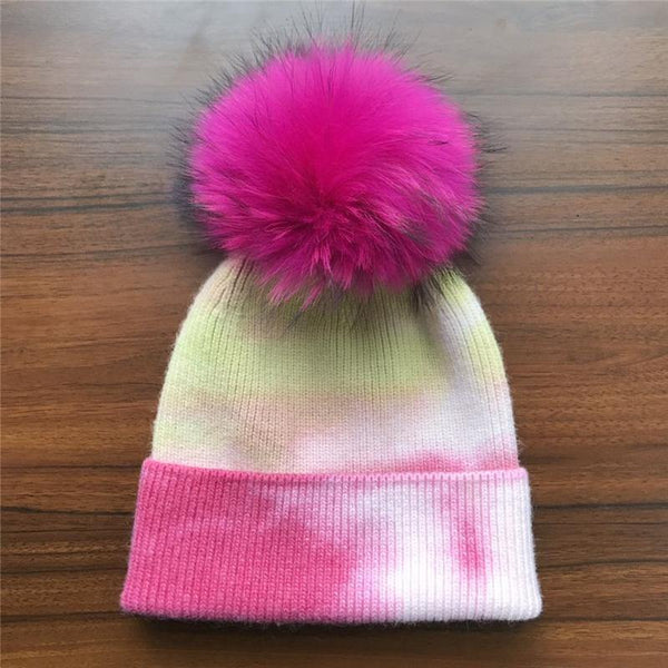 Tie Die Pom Pom Beanie Hats | Snapdragon - Lavish & Glamourous Designs
