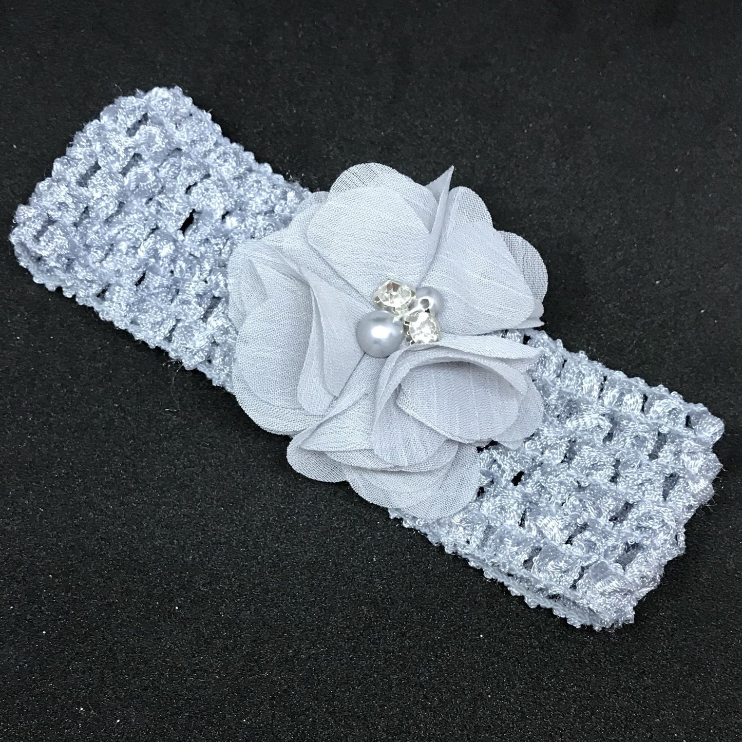 Silver Flower Headband