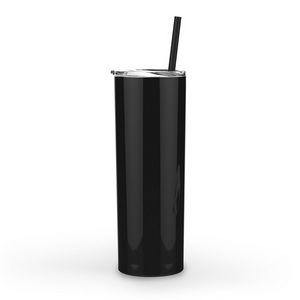 Black Tumbler with Straw - Lavish & Glamourous Designs