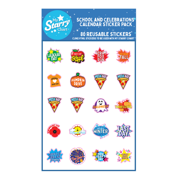 School Calendar and Celebration Sticker Pack - Lavish & Glamourous Designs