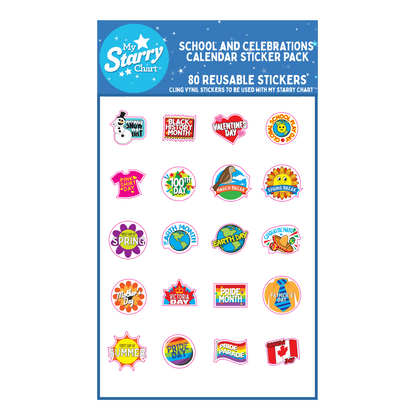 School Calendar and Celebration Sticker Pack - Lavish & Glamourous Designs