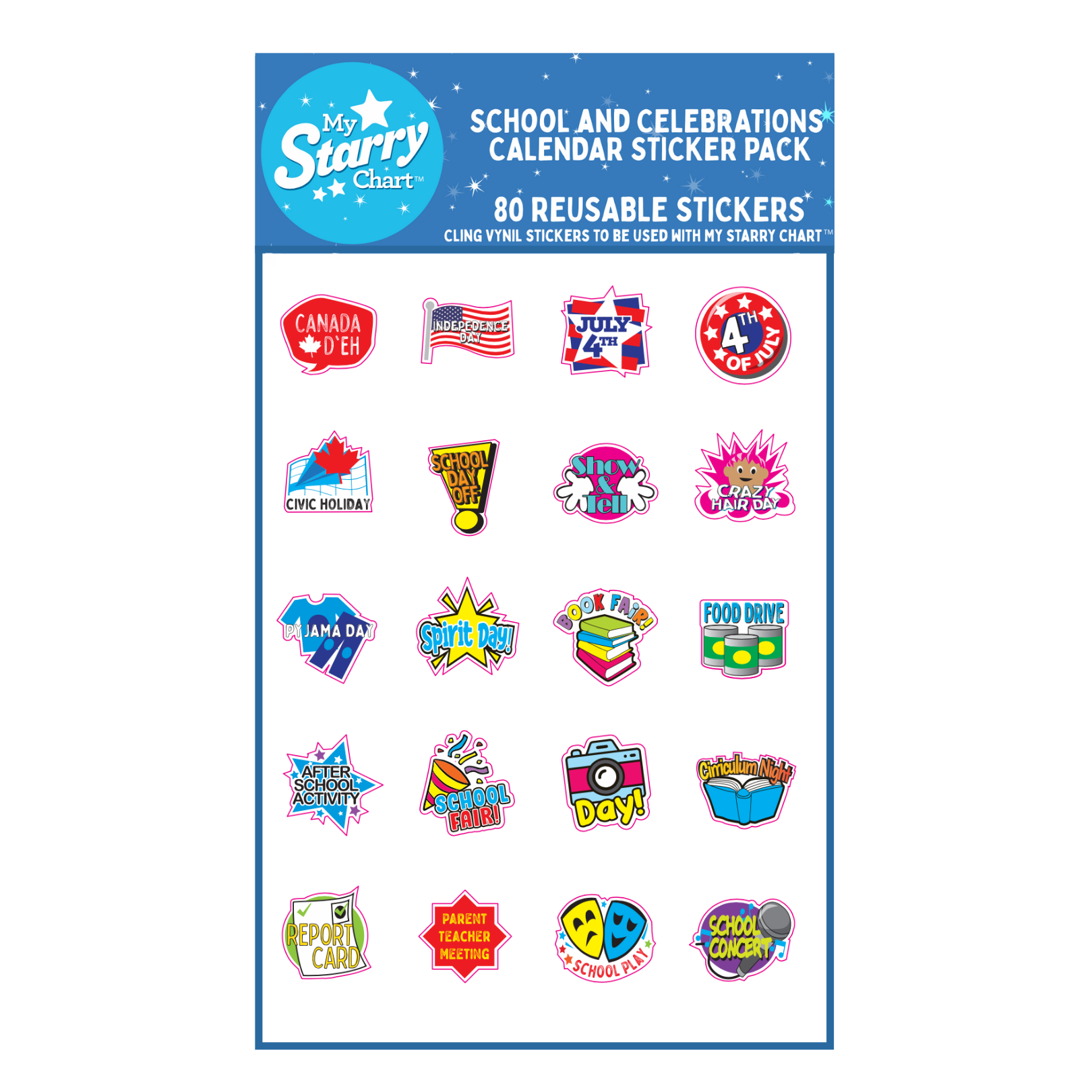 School Calendar and Celebration Sticker Pack - Lavish & Glamourous Designs