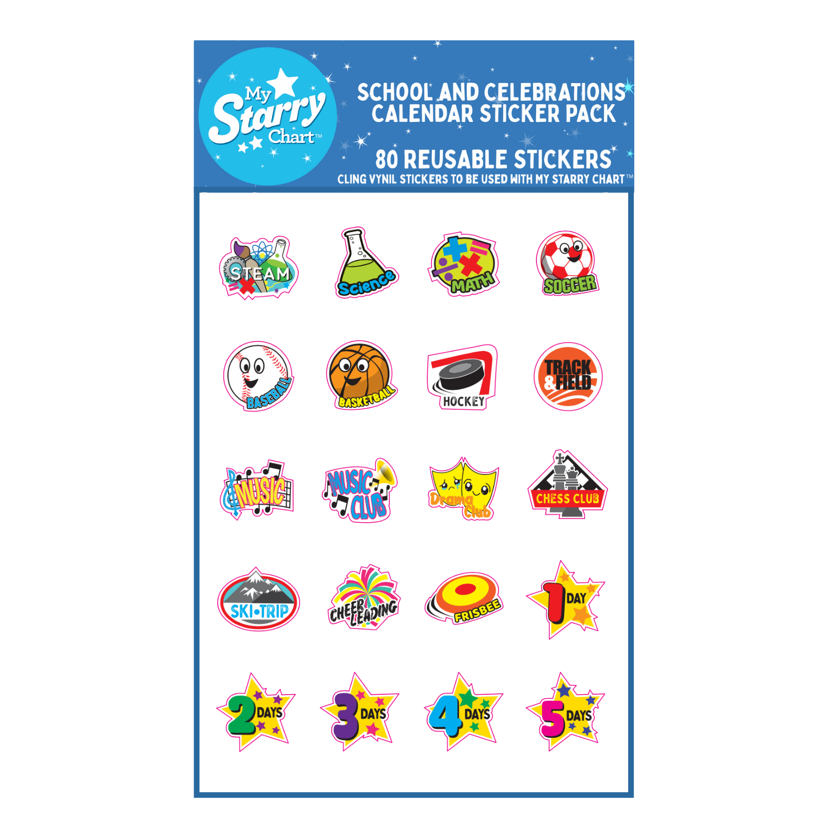 School Calendar and Celebration Sticker Pack - Lavish & Glamourous Designs