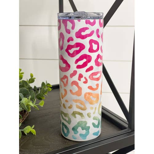 Marbled Ombre Leopard 20oz Skinny Tumbler