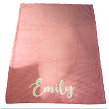 Load image into Gallery viewer, Baby Name Blanket | Light Pink - Lavish &amp; Glamourous Designs
