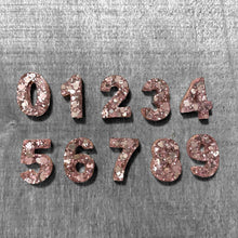 Load image into Gallery viewer, Resin Pink Sparkle Numbers| 0-9 - Lavish &amp; Glamourous Designs
