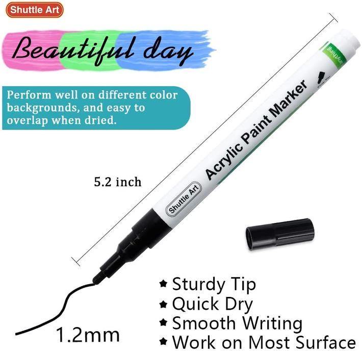 Acrylic Paint Marker | Black Fine Tip - Lavish & Glamourous Designs