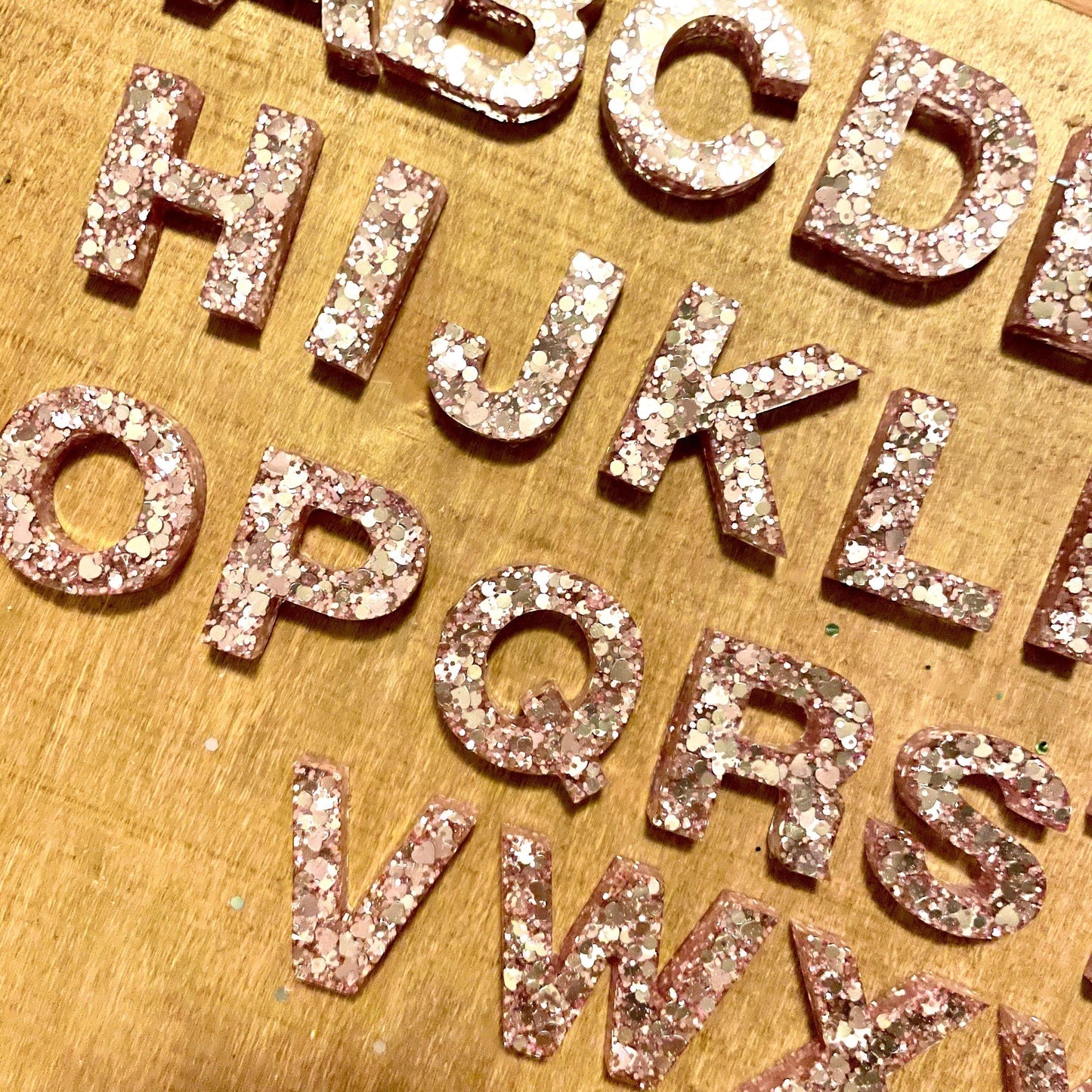 Resin Pink Sparkle Alphabet | Uppercase - Lavish & Glamourous Designs