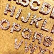 Load image into Gallery viewer, Resin Pink Sparkle Alphabet | Uppercase - Lavish &amp; Glamourous Designs
