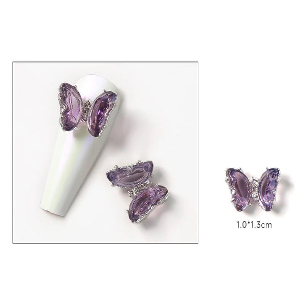 Purple 3D Crystal Butterfies