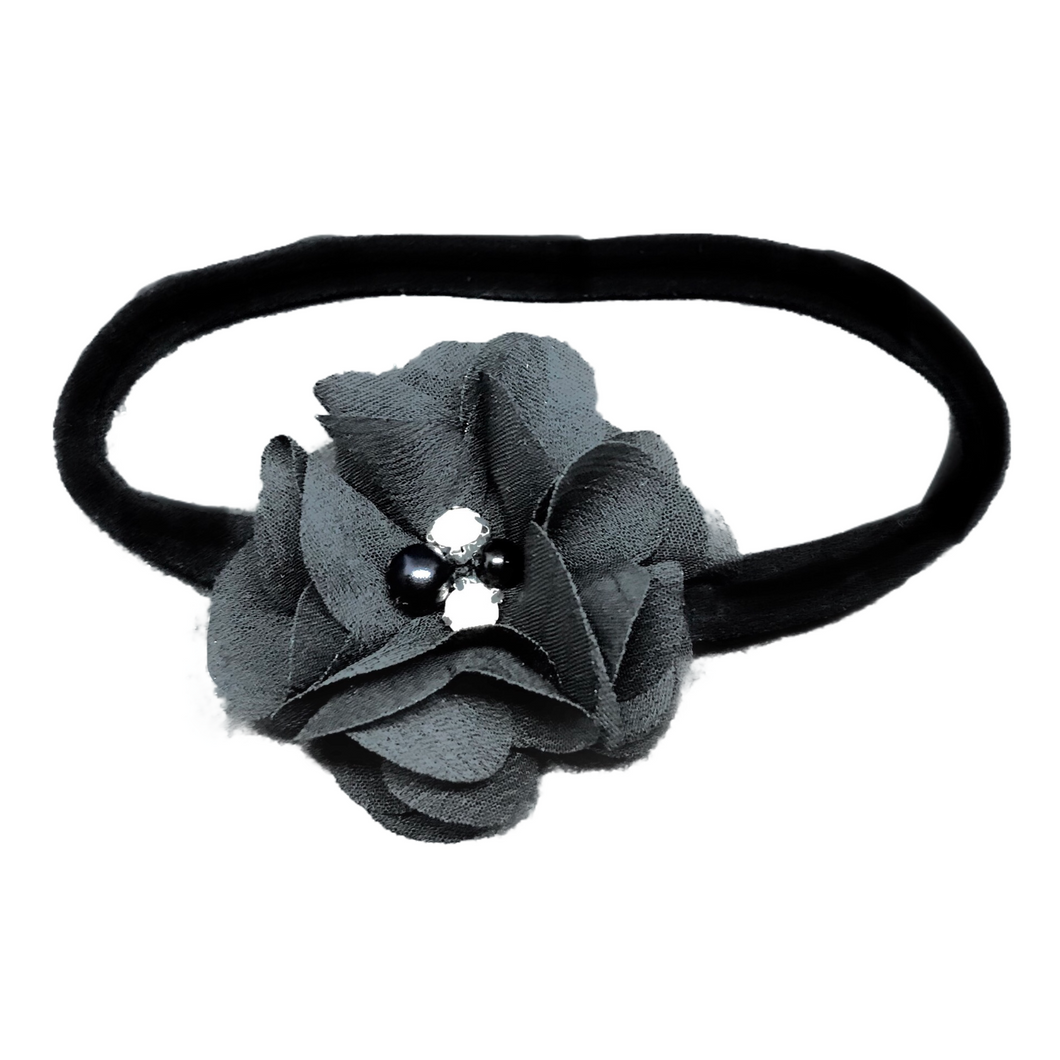 Onyx Flower Headband