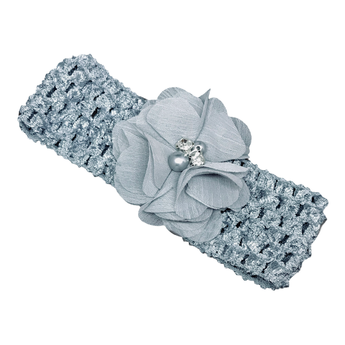 Silver Flower Headband