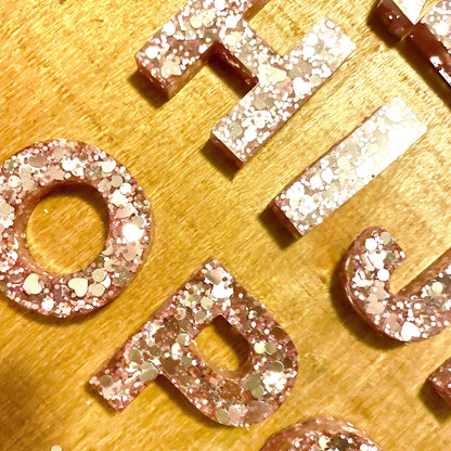 Resin Pink Sparkle Alphabet | Uppercase - Lavish & Glamourous Designs