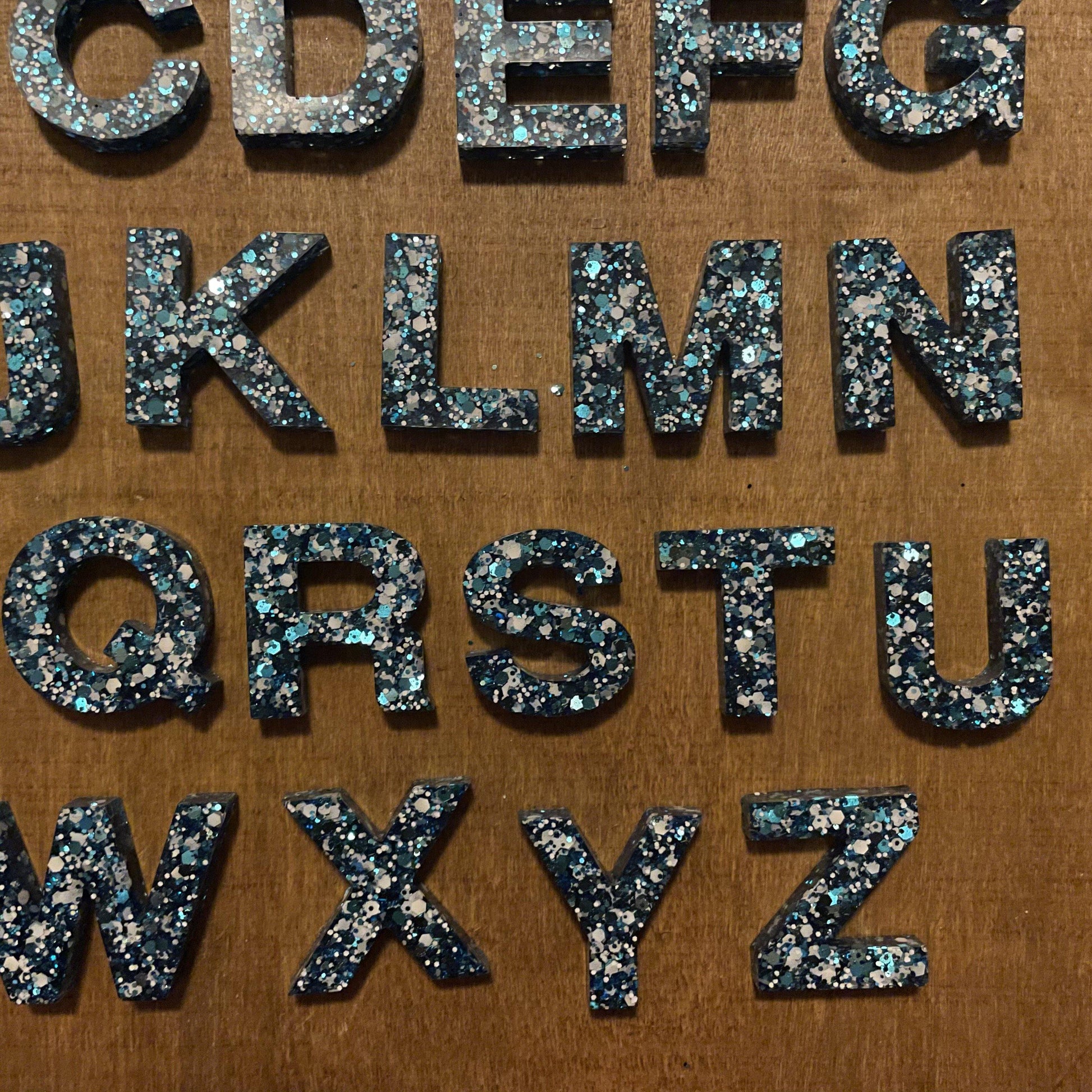 Resin Blue Sparkle Alphabet | Uppercase - Lavish & Glamourous Designs