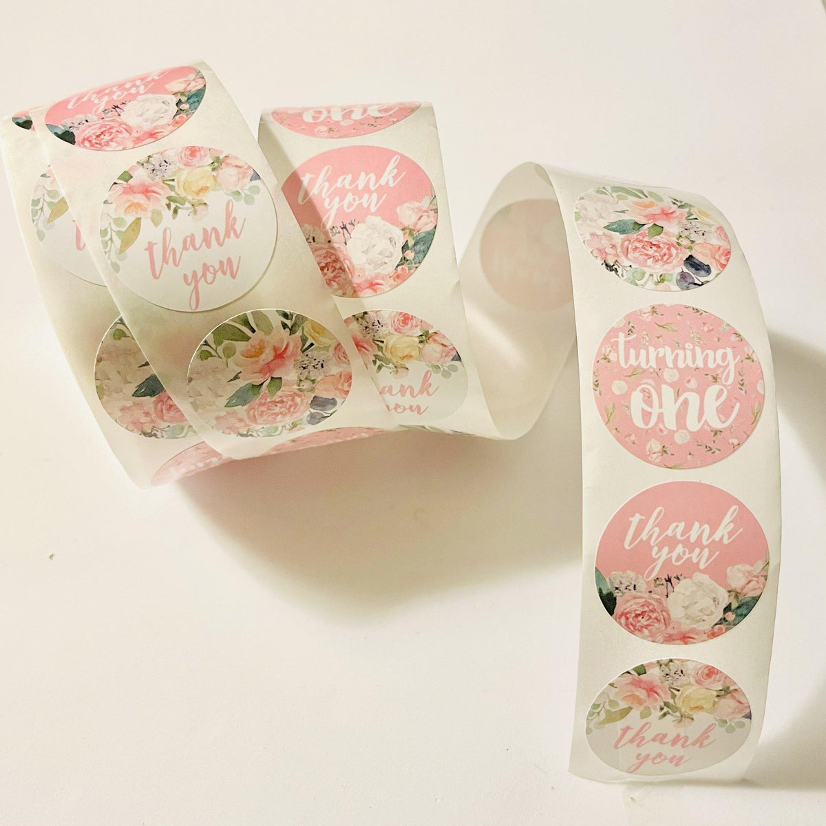 First Birthday & Thank You Stickers | 50pcs – Lavish & Glamourous Designs