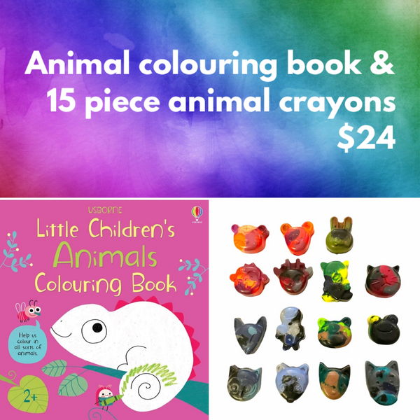 Toddler Colouring Book & Crayon Set - Lavish & Glamourous Designs