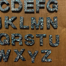 Load image into Gallery viewer, Resin Blue Sparkle Alphabet | Uppercase - Lavish &amp; Glamourous Designs
