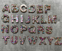 Load image into Gallery viewer, Resin Rainbow Sparkle Alphabet | Uppercase - Lavish &amp; Glamourous Designs
