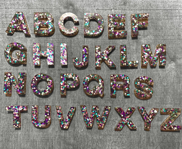 Resin Rainbow Sparkle Alphabet | Uppercase - Lavish & Glamourous Designs