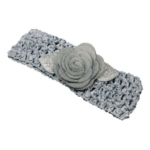 Load image into Gallery viewer, Silver Felt Flower Headband
