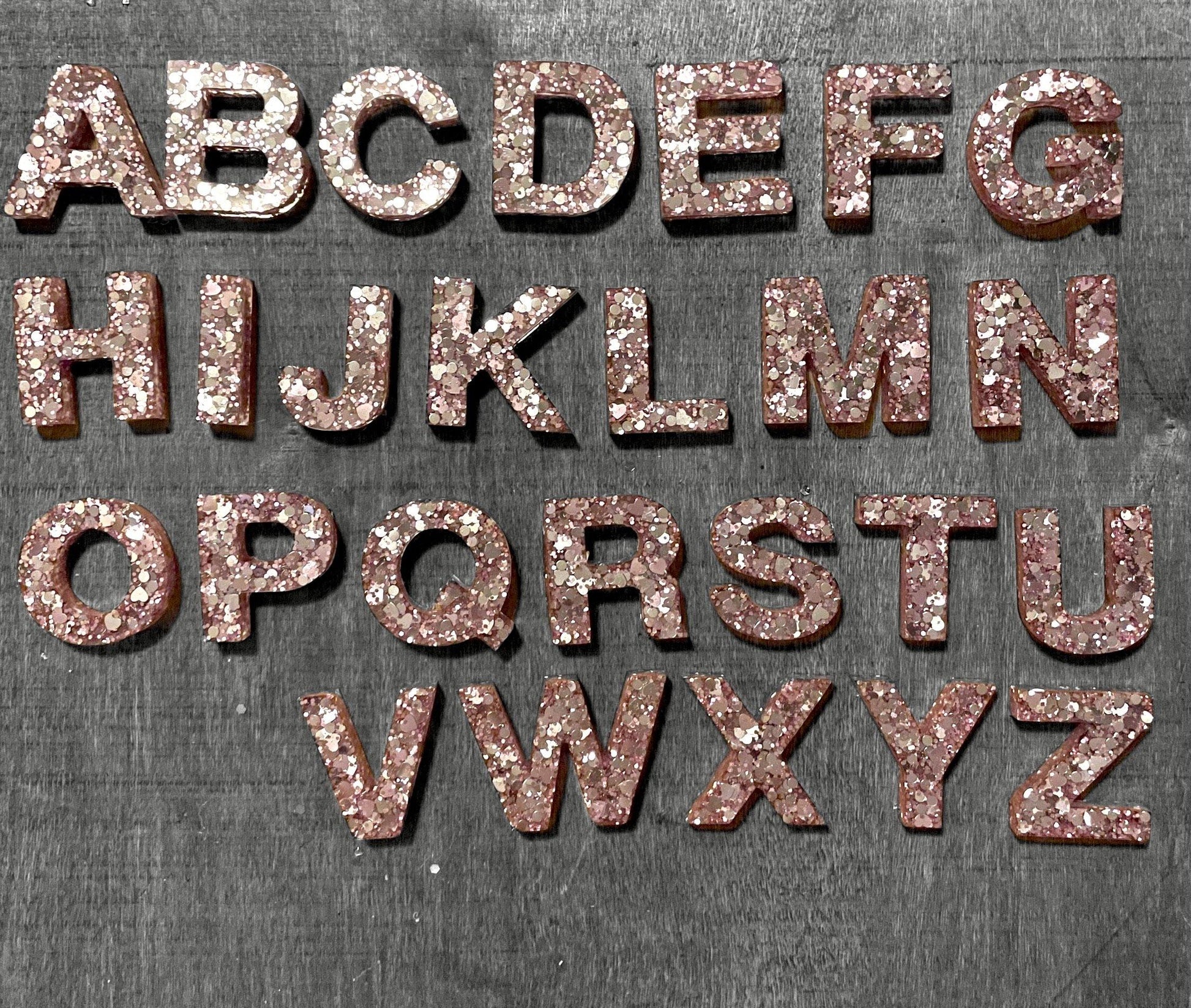 Resin Pink Sparkle Alphabet | Uppercase - Lavish & Glamourous Designs