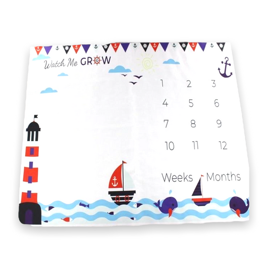 Nautical Milestone Backdrop Blanket