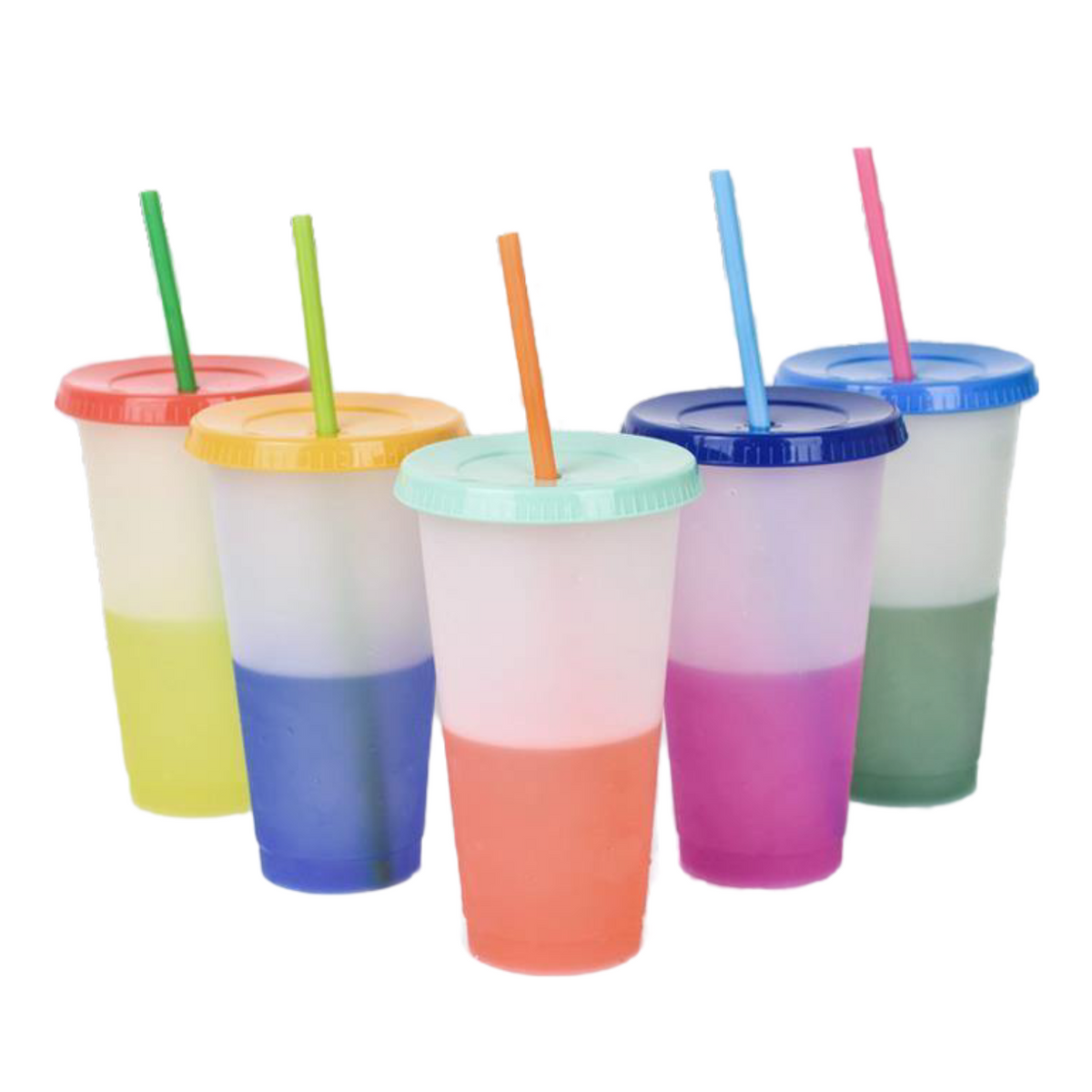 Clear Colour Change Tumblers with Straw – Lavish & Glamourous Designs