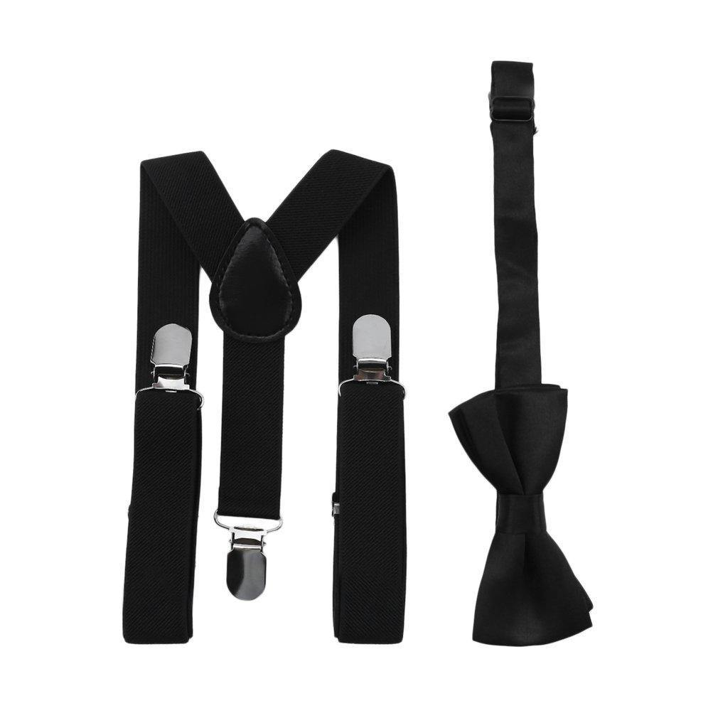 Bow Tie & Suspenders Set | Black - Lavish & Glamourous Designs