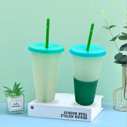 Clear Colour Change Tumblers with Straw - Lavish & Glamourous Designs