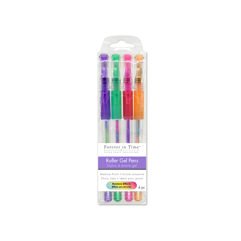 4 Pack Gel Pens | Rainbow Mix - Lavish & Glamourous Designs