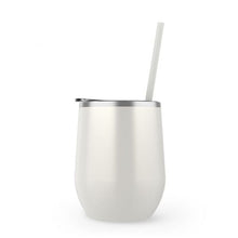 Load image into Gallery viewer, Pearl Ivory Wine Tumbler &amp; Straw
